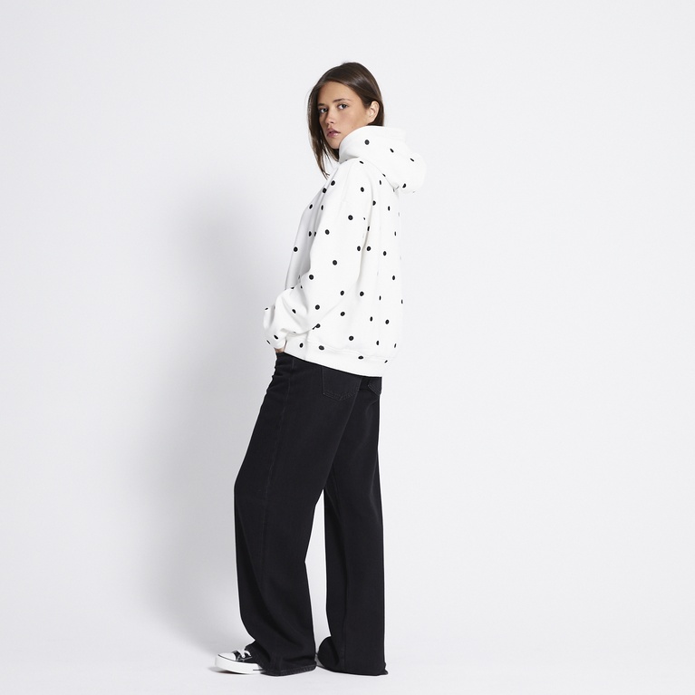 Dot heavy hoodie "Hilma Dot" Off white